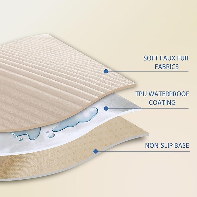 HAOMAIJIA Waterproof Couch Cover for Dogs Washable,Fuzzy Pet Couch Covers for Sofa,Thick Soft Dog Bed Cover Non-Slip Couch Covers for 2 Cushion Couch Sofa Pet Friendly (Off White, 35" x 62")