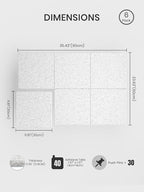 Bumusty Large Cork Board 36" x 24" Alternative - 6 Pack Felt Wall Tiles with 40 Safe Removable Adhesive Tabs, 30 Pushpins, Cork Boards for Walls Pin Board Bulletin Board Office Decor (Light Gray)