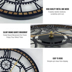16 Inch Wall Clock, Gear Clock, Silent Non Ticking, Battery Operated Large Wall Clocks for Living Room Decor, Kitchen, Office (Vintage Industrial Steampunk)