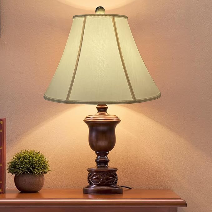TOOTOO STAR Bell Lamp Shades, 7" x 15" x 10.5" Royal Style Spider LampShade or Table and Floor Lamps, Home Decor Beige Floor Lamp Table Lamp Shade