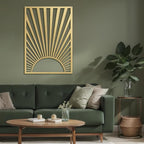 SIGNLEADER Metal Wall Art Decor Gold Shining Sun Minimalist Modern Abstract Wall Sculpture Hangings Home Decoration for Living Room, Bedroom, Bathroom, Kitchen, Outdoor - 18" Gold