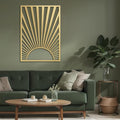 SIGNLEADER Metal Wall Art Decor Gold Shining Sun Minimalist Modern Abstract Wall Sculpture Hangings Home Decoration for Living Room, Bedroom, Bathroom, Kitchen, Outdoor - 30" Gold