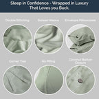 Olive + Crate Tencel Eucalyptus Cooling Duvet Cover Set - Hypoallergenic, Lyocell Tencel Duvet Cover - Soft, Temperature Regulating with Hidden Button Closure & Corner Ties - Queen Size [Spring Sage]