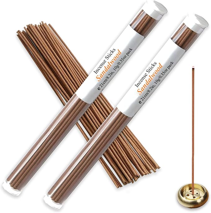 Sandalwood Incense Sticks L: 8.2in 0.35oz 2 Tubes Pack, Oriental Aroma Kodo, U-MATE, Pure Natural Ingredients No Chemical additives