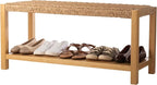 Alaterre Furniture Newport 40 Inch Solid Wood Entryway Bench - Modern Farmhouse Indoor Decorative Bench with Handcrafted Woven Rope Seat - Furniture for Entryway, Dining Room, or Kitchen (Light)