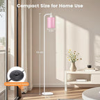 Floor Lamp with Linen Shade, Dimmable Tall Standing Lamp with Remote Control & 3 Color Temperatures, Modern Floor Lamps for Living Room Bedroom Office Corner, 9W LED Bulb Included