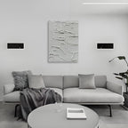Art Hand-Painted Thick Texture White Minimalist Oil Painting Home Wall Decorative Art 40x28 inch