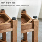 Corner Shower Stool for Shaving Leg, Waterproof Bathroom Shower Bench Seat for Inside Shower, Poly Lumber Plastic Shower Chair Seat, Shower Foot Rest with Adjustable Feet, Non-Slip, Brown