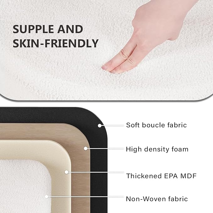 43.3 Inches Collapsible Ottoman with Storage, Bench with Storage Ottoman for Living Room, Bedroom & Entryway-Cream White