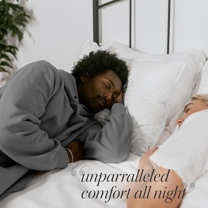 eLuxurySupply 2-Pack Premium Bed Pillows - Medium Density and Medium Loft Ideal for Back and Side Sleepers - 100% Cotton Casing - 20"X36" King Size
