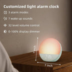Sunrise Alarm Clock White Noise Machine: Natural Wake Up Light - Dimmable Clock with Bluetooth Speaker for Bedroom - 25 Sleep Sounds for Baby Adults Kids Sage Green