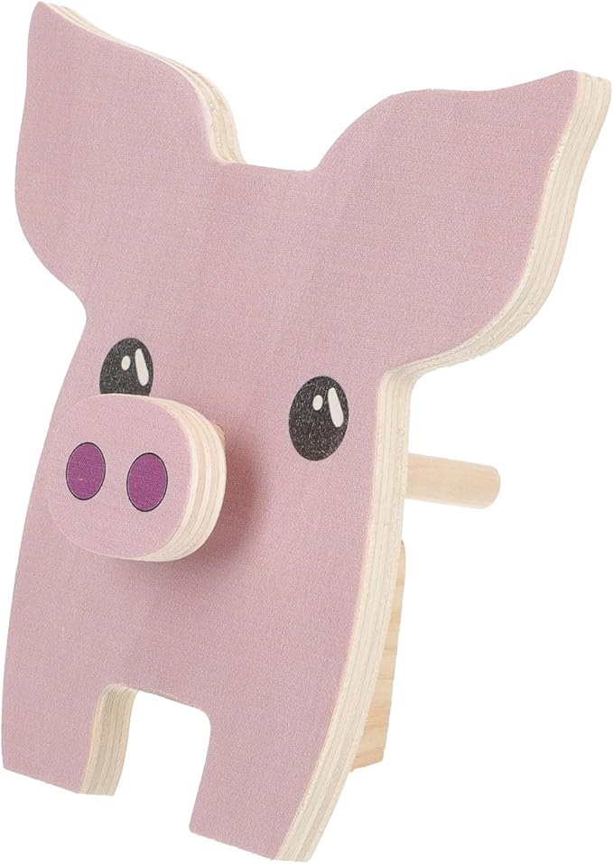 Wooden Pig Animal Glasses Stand Eyeglass Holder Desktop Ornament Creative Spectacle Storage Rack for Office Bedroom Living