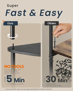 SONGMICS HOME Superfast Toolless Assembly, Corner Shelf Stand, 3-Tier Corner Standing Shelf, Living Room, Bedroom, Kitchen, 15 x 10.6 x 27.8 Inches, Ink Black ULBC620B01