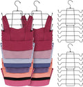ZEDODIER 6 Pack Tank Top Hanger Space Saving, Bra Hangers for Closet Organizer, Hanging Bra Organizer Tank Tops Holder with 48 Hooks, Metal Closet Organizers and Storage Small Space Solutions, Black