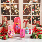 Gejoy Russian Nesting Dolls for Kids Handmade Matryoshka Wooden Stacking Toys Nesting Dolls Collectible Gifts for Winter Christmas Holiday Present Boys Girls Adults Home Decor(Flower Fairy)