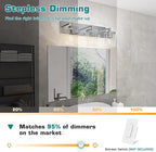 Chrome Bathroom Vanity Light, Square Design 3 Lights Morden Vanity Lighting Fixtures Over Mirror, Bathroom Light Fixtures for Living Room/Bedroom