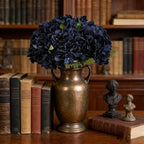 Kimura's Cabin 6pcs Navy Blue Artificial Silk Hydrangea Flowers Fake Hydrangeas with Stems Hydrangeas Bouquet for Wedding Home Halloween Party DIY Dining Table Decoration（Navy Blue）