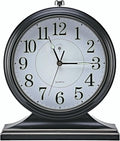 Retro Mantel Décor Desk Clock, 10-inch Vintage Table Clocks for Fireplace, Easy to Read Clocks for Living Room, Bedroom, Office, Desktop Decoration (Black)