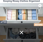 DIMJ Drawer Organizer Clothes - Underwear Organizer Small Sock Organizer Closet Organizers and Storage Box Dresser Drawer Dividers for Baby Clothes, Bra, Socks, Belt, Tie, Set of 9, Beige