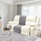 Recliner Sofa Covers 100% Waterproof Velvet L Shape Recliner Couch Covers for Sofa Pets Washable Anti Slip 1 Additional Couch Cover for Reclining Couch (Additional Seat, Silver Gray)
