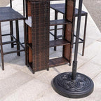 Sundale Outdoor Umbrella Base 48lbs with Stainless Steel Umbrella Tube, Heavy Duty Square Resin Umbrella Stand, Black