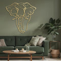 SIGNLEADER Metal Wall Art Decor Elephant Minimalist Modern Abstract Wall Sculpture Hangings Home Decoration for Living Room, Bedroom, Bathroom, Kitchen, Outdoor - 18" Gold