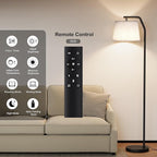 SUNMORY Floor Lamps for Living Room, Tall Standing Lamp with Romote Control & Stepless Dimmable Bulb, Modern Floor Lamp with Adjustable Lampshade, Arc Lamp for Bedroom Office