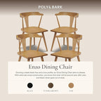Poly & BARK Mid Century Modern Enzo Dining Chair Solid Oak Wood Set of 4