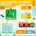 ABC Kids Rug for Playroom 78.7" × 118" Baby Play Mat Alphabet Rug Animal Number Shape Classroom Rug Kids Playroom Rug Early Learning Carpet for Educational Learning & Game Area Preschool