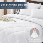 HEVUMYI Twin Comforter Set - 5-Piece All Season Bed in a Bag Twin, Ultra Soft Bedding Set with Comforter, Flat Sheet, Fitted Sheet, Pillowcases, Pillow Shams, White