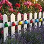 Cute Colorful Ladybug Metal Garden Decor, Set of 8 (4 Colors*2) Outdoor Yard Art, Lawn Ornaments, Fence & Patio Wall Sculptures, for Mom, Housewarming