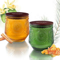 2 Pcs Soy Wax Scented Jar Candles Set, Vanilla Cinnamon & Cedar Balsam- Scented Candles for Home, 7.5oz Each, Up to 52 Hours Burn Time, Decorative Aromatherapy Candle for Relaxation & Luxury Gifting
