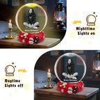 Custom Snow Globes with Photo Name Christmas Snow Globes with Light-Up Base Personalized Engraving Crystal Snowglobe Gifts for Family Women Men Kids Xmas Gift (Snowglobe)