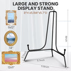 Chumia 18 Pcs Anti Slip Plate Stands for Display, Black Iron Easel Plate Holder Picture Frame Holder Stand for Display Decorative Photo Tabletop Artwork(8 Inch)
