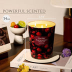 HomeLights Scented Candles | Large Jar 34 Oz Natural Soy Candle | 130 hrs Long-Lasting with 3 Wicks | Eclectic Mixed Styles Home Decor | Gifts for Mom & Women, Blackcherry Merlot
