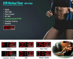 17.3'' Huge Digital Wall Clock, Home Gym Interval Workout Timers, with Countdown, Stopwatch, 7-Color Light, 8-Alarms, Calendar/Temperature Display, for HIIT/Tabata/FGB/EMOM (Red)