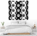 VUMIVI Pet Paws Tapestry Cute Puppy Kitten Black White Animal Paws Modern Funny Art Tapestry Wall Hanging for Living Room Bedroom Dorm Classroom Aesthetic Decor W60xL60in