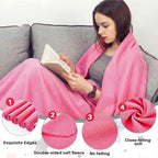 Newwiee 12 Pcs Fleece Throw Blankets Bulk 50'' x 60'' Oeko-tex Standard 100 Certified Spring Outdoor Wedding Guest Blankets Lightweight for Sleepover Donation Lap Pet Sofa Home (Pink)