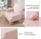 KEIKI Modern Accent Chair for Living Room and Bedroom,Comfortable Fabric Armchair with High-Density Foam, Sturdy Wood Legs, Stylish Lounge Chair for Home Office and Small Spaces