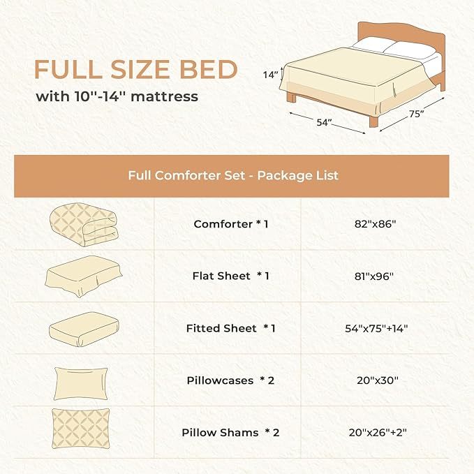 Sasttie Full Size Comforter Set, 7-Piece Bed in a Bag Double, Pintuck Bedding Set for All Season, Includes Comforter, Flat Sheet, Fitted Sheet, Pillowcases and Pillowshams, Sage Grey