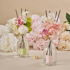 COCORRÍNA Reed Diffuser - Cherry Blossom 8.5 Fl.oz/ 250ml Flower Diffuser with 8 Sticks, Reed Diffusers for Home Bathroom Shelf Decor (Botanical Flower Collection)