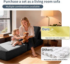 FILUXE Modular Sectional Sofa, Modern Modular Sofa Couch with Deep Seat，Comfy Cloud Couch, Sectional Couches for Living Room, Bedroom and Apartment，1-Seater，Dark Grey