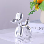 Silver Balloon Dog - Animal & Modern Sculpture Decor for Bedroom, Office & Preppy Room