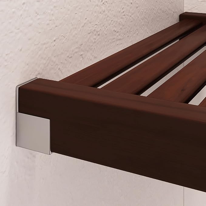 John Louis Home Solid Wood Walk-In Closet Organizer - 100% Real Wood Cut-to-Fit System with Adjustable Shelves, Metal Garment Bars & Ventilated Design for Custom Storage (Espresso)