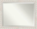 Amanti Art White Wall Mirror 36x46 Opera Off White Rectangle Bathroom Mirror for Wall Decor Living Room, X-Large Traditional Wood Frame, Hangs Horizonally and Vertically, Bathroom Decor, Beveled Edge