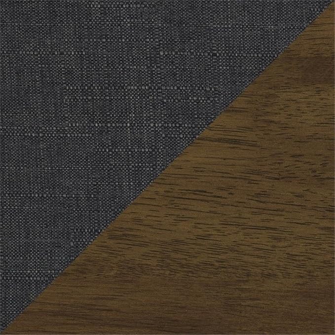 Lexicon Mid Century Modern Accent Chair with Solid Wood Frame in Walnut Finish, Upholstered Living Room Lounge Arm Chair, Thick and Comfy Innerspring Seat Cushion, Linen-Look Fabric, Dark Grey