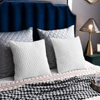 White Striped Couch Pillow Cases: 2 Pack 16x16 Inch Original Velvet Square Throw Pillow Covers for Farmhouse Home Decor