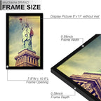 100% Solid Wood 8x11 Picture Frame Set of 3, Black Frame for 8 x 11 Inch Picture Poster Photo, Light Weight 8 by 11 HQ Matte Black Frame for Wall - 3 Pack/Black/8"x11"