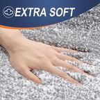 OLANLY Bathroom Rug Set 2 Piece, Soft Absorbent Microfiber Bath Mats and U-Shaped Contour Toilet Rug, Non-Slip, Machine Wash Dry, Plush Shaggy Bath Mats for Bathroom (30"x20"+24"x20", Grey)