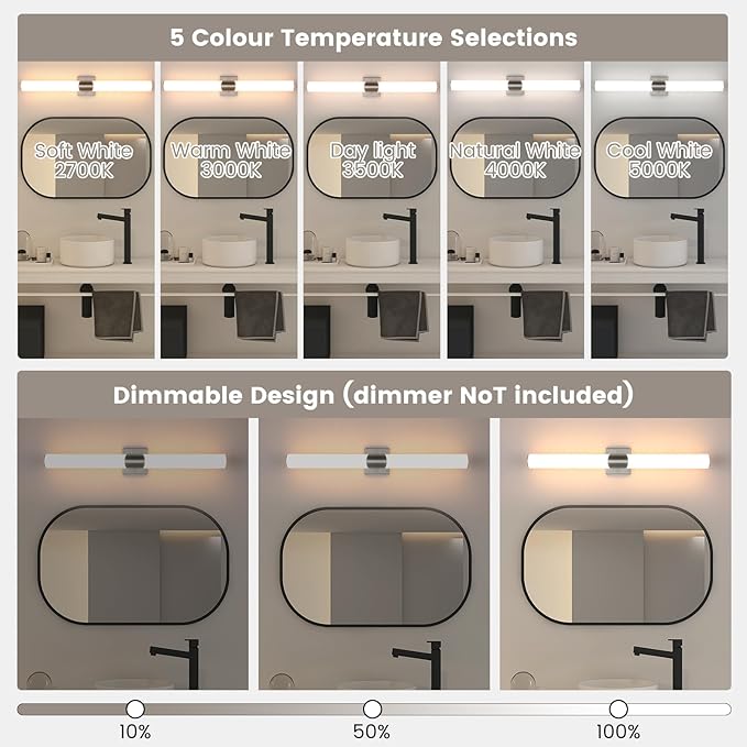 Modern Wall Sconce 30.4 Inch Brushed Nickel Bathroom Sconces Led Wall Lights with Acrylic Shade Hardwired Long Vanity Lighting Fixtures Over Mirror for Bedroom Living Room Hallway